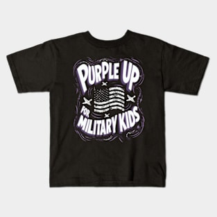 Purple Up for military kids Us Flag Kids T-Shirt